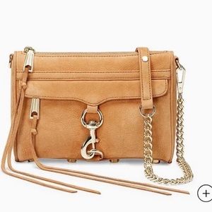 Rebecca Minkoff MAC crossbody in tan leather with gold hardware